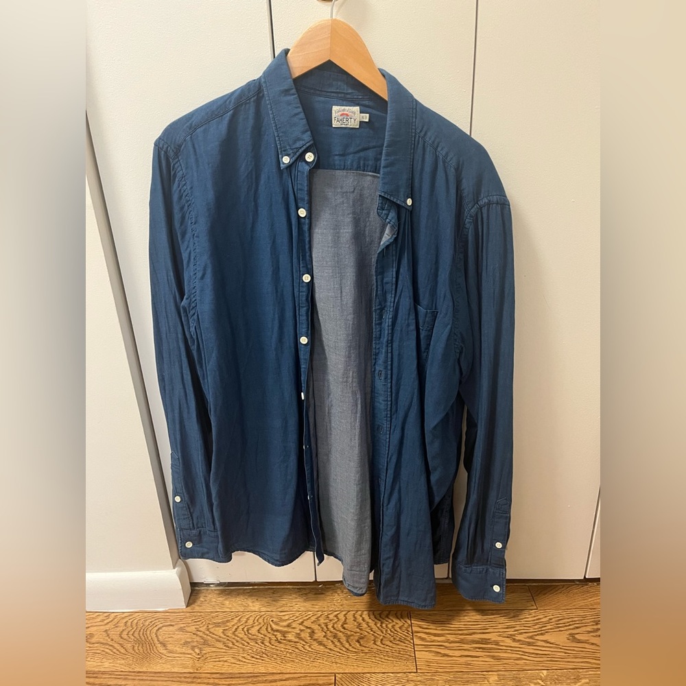 Faherty Blue Button down Shirt